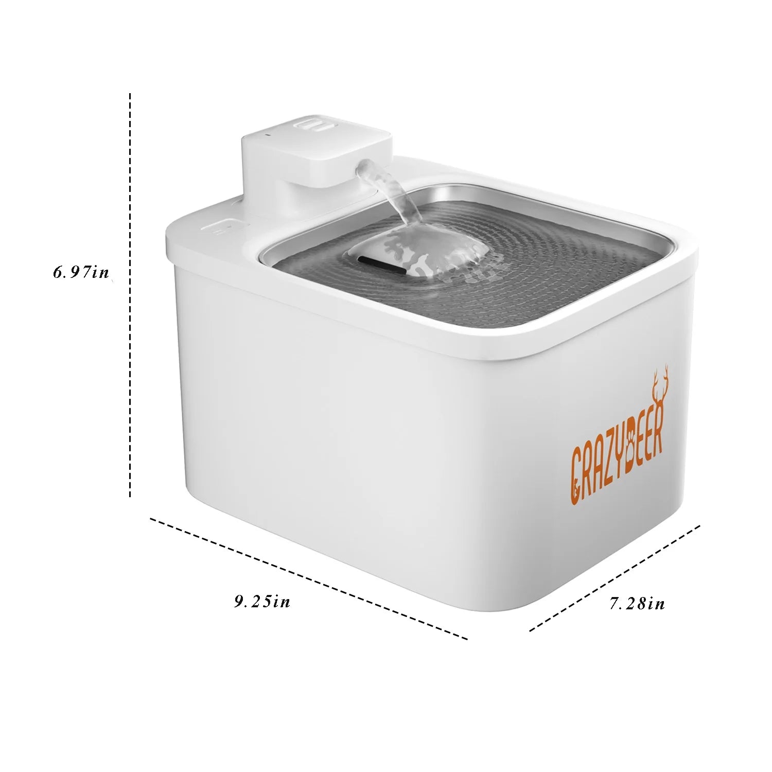 Cat Water Fountain, 4L Wireless Pet Fountain Stainless Steel Automatic Water Dispenser Cat Water Fountains Indoors